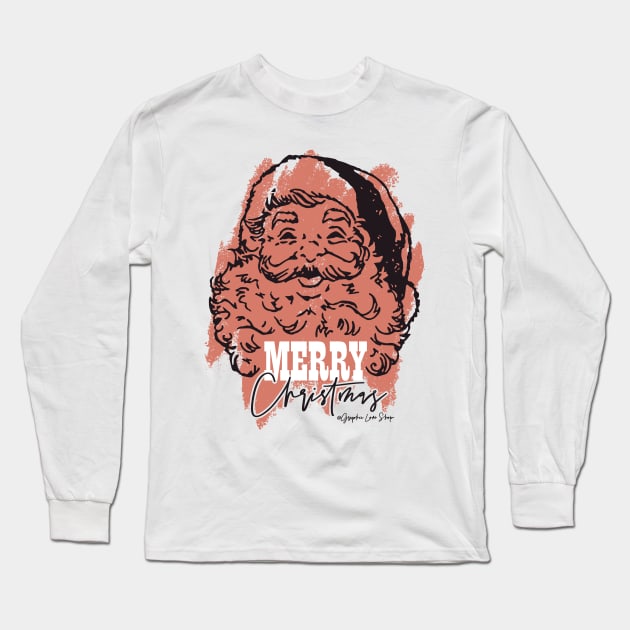 Vintage Santa Illustration, Merry Christmas © GraphicLoveShop Long Sleeve T-Shirt by GraphicLoveShop